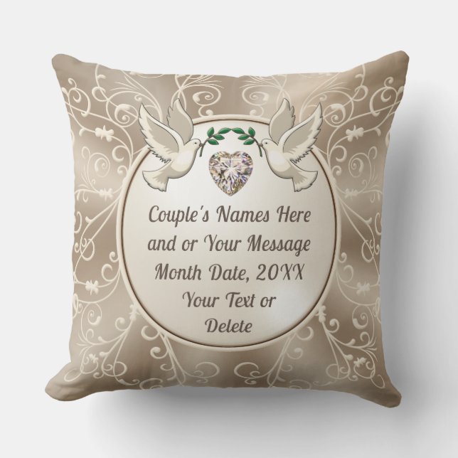 Cojín Decorativo Magnífico regalo para pareja de recién casados, pe (Anverso)