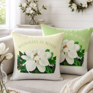 Cojín Decorativo Magnolia en Flor Almohadón reversible de 40x40 c