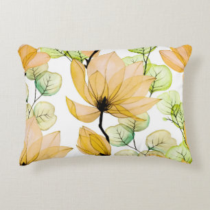 Cojín Decorativo Magnolia Eucalyptus: Impresión Seamless de Acuarel