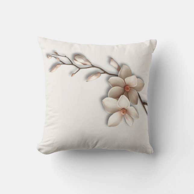 Cojín Decorativo  Magnolia Flower Minimalist Zen (Anverso)