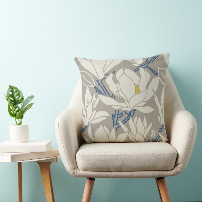 Cojín Decorativo Magnolia graphic in gray pattern (Silla)
