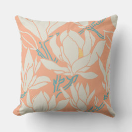 Cojín Decorativo Magnolia graphic in peach pattern