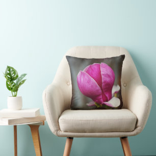 Cojín Decorativo Magnolia Rosa en Floración Completa