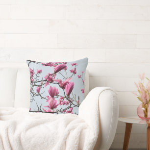 Cojín Decorativo Magnolia rosa primavera florece Hanami pacífico