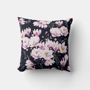 Cojín Decorativo Magnolias de primavera, diseño de tela elegante.