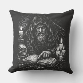 Cojín Decorativo Mago estudiando el grimorio — por BurnsInHell