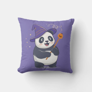 Cojín Decorativo Mago Panda Caprichoso con Sombrero Mágico