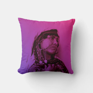 Cojín Decorativo Magreb Rojo Rosa Mujer Chica Tradicional Tunecina