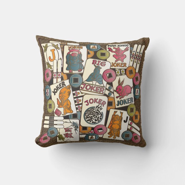 Cojín Decorativo Mah Jongg Jokers (Anverso)