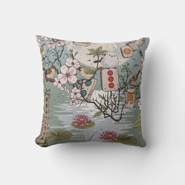 Cojín Decorativo Mahjong Salida de la Luna (Anverso)
