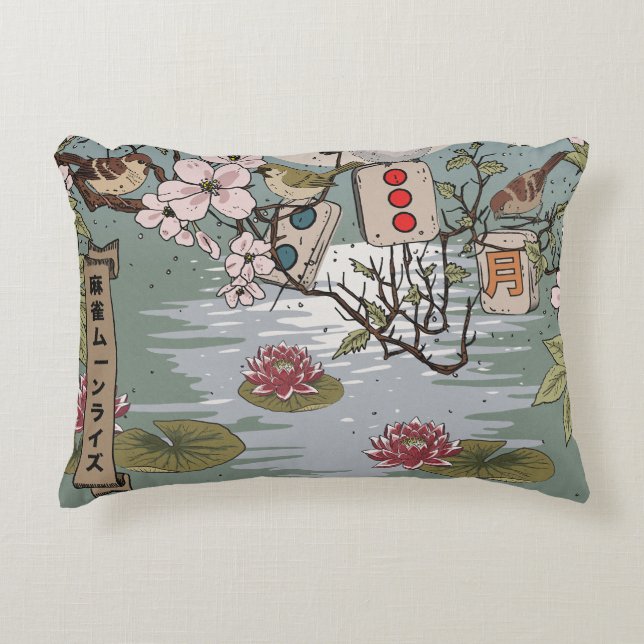Cojín Decorativo Mahjong Salida de la Luna (Anverso)