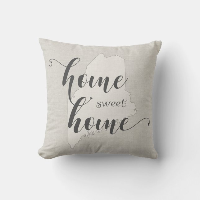 Cojín Decorativo Maine - Home Sweet Home Burlap-look (Anverso)
