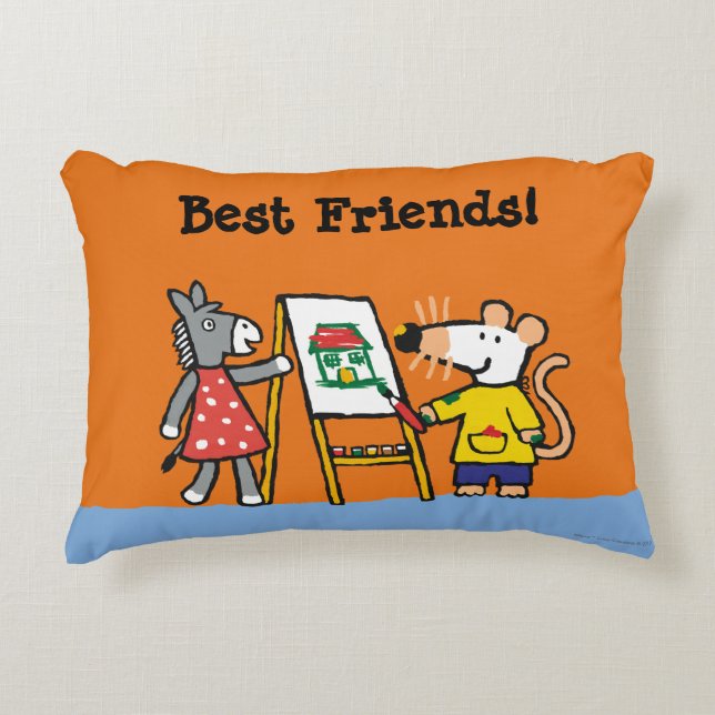 Cojín Decorativo Maisy y pintura manchada en el preescolar (Anverso)