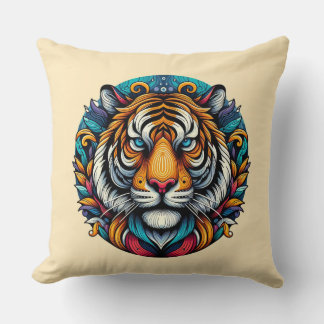 Cojín Decorativo Majestad del Tigre Psicodélico