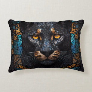Cojín Decorativo Majestad Mosaica: La pantera negra