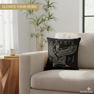 Cojín Decorativo Majestic Ankh Golden Royal Amulet