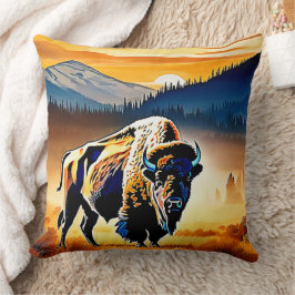 Cojín Decorativo Majestic Bison Sunset