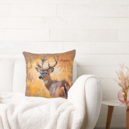 Cojín Decorativo Majestic Deer in a Field of Wildflowers