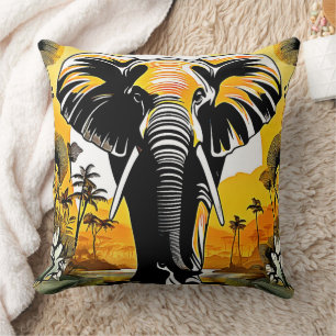 Cojín Decorativo Majestic Elephant Sunset