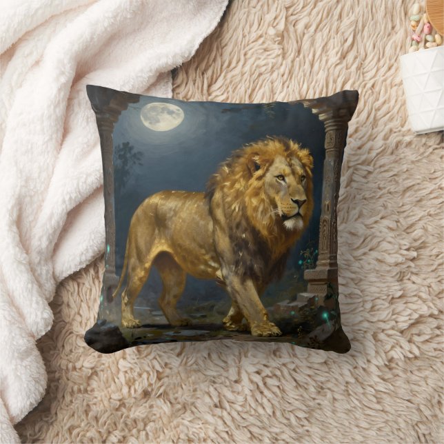 Cojín Decorativo Majestic Lion Strolling under the Moonlight  (Manta)
