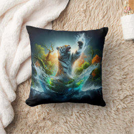 Cojín Decorativo Majestic Tiger Splash Fantasy Wildlife Nature