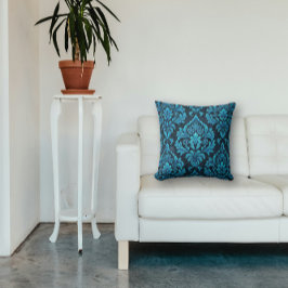 Cojín Decorativo Majestic Turquoise Floral Brocade