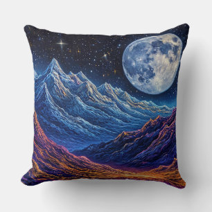 Cojín Decorativo Majestuoso cielo nocturno sobre montañas coronadas
