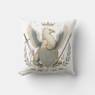 Cojín Decorativo Majestuoso Emblema Heraldico del Grifo