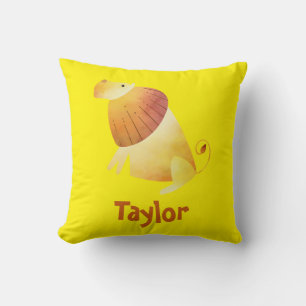 Cojín Decorativo Majestuoso León Amarillo