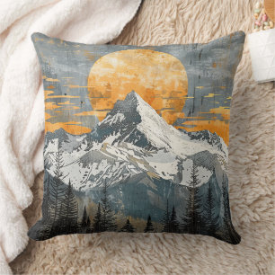 Cojín Decorativo Majestuoso paisaje montañoso - Naturaleza rústica