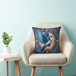 Cojín Decorativo Majestuoso pájaro azul en vuelo