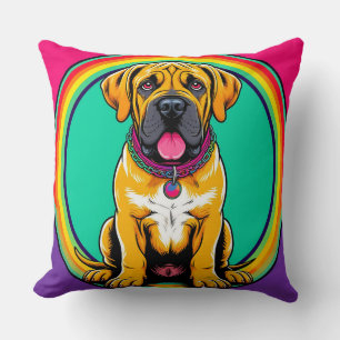 Cojín Decorativo Majestuoso retrato de perro vibrante