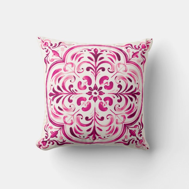 Cojín Decorativo Majolica Rosa (Anverso)