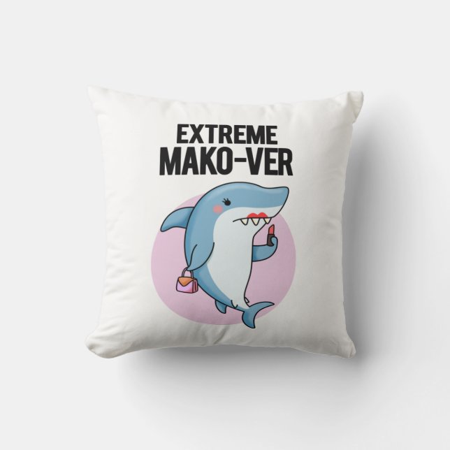 Cojín Decorativo Mako-ver Extremo divertido Mako Shark Pun (Anverso)