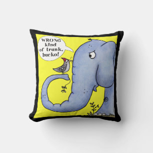 Cojín Decorativo Malentendidos con respecto al elefante y el pájaro