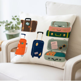 Cojín decorativo maleta maleta maleta maleta de vi