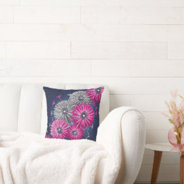 Cojín Decorativo Malezas Olvidadas Gris Rosa Azul Diente de León