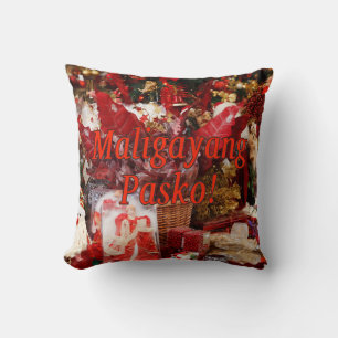 Cojín Decorativo ¡Maligayang Pasko! Feliz Navidad en el rf tagalo