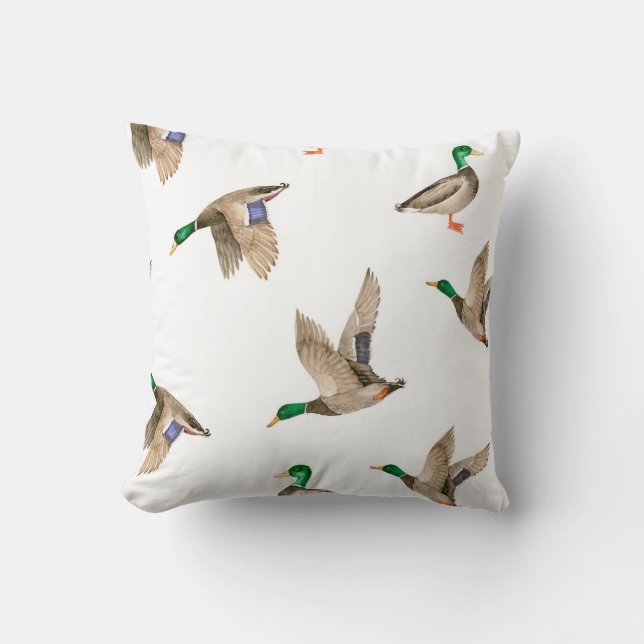 Cojín Decorativo Mallard Duck lanzar Pillow (Anverso)