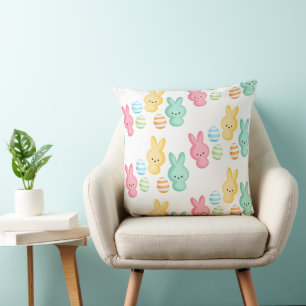 Cojín Decorativo Malvaviscos de conejito de Pascua lindos