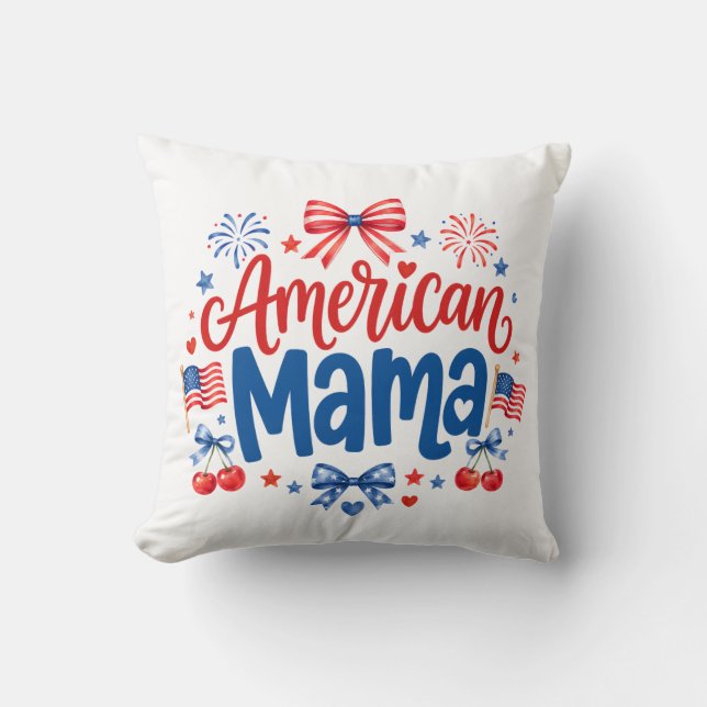 Cojín Decorativo Mamá Americana (Anverso)