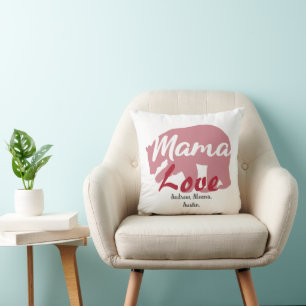 Cojín Decorativo Mama Bear Mom Denomina Personalizar Personalizado