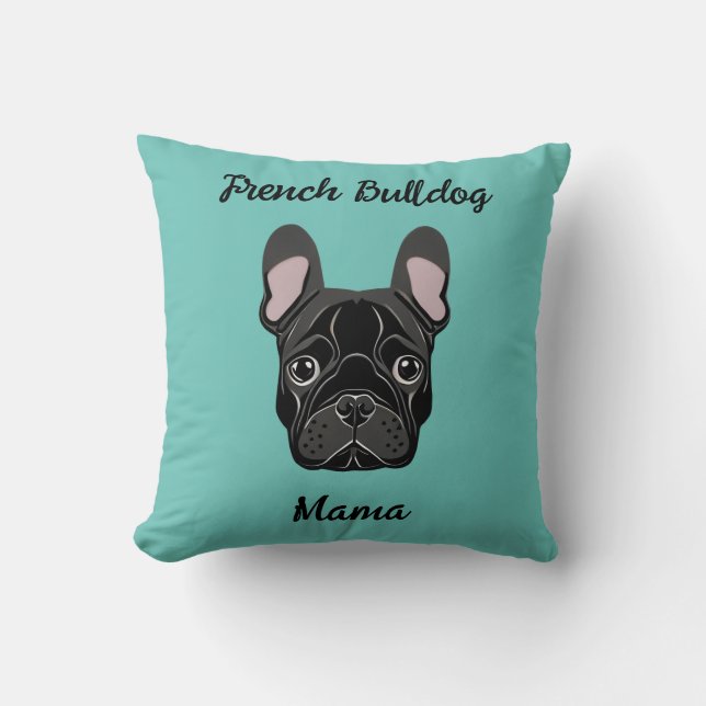 Cojín Decorativo Mamá Bulldog francesa (Anverso)
