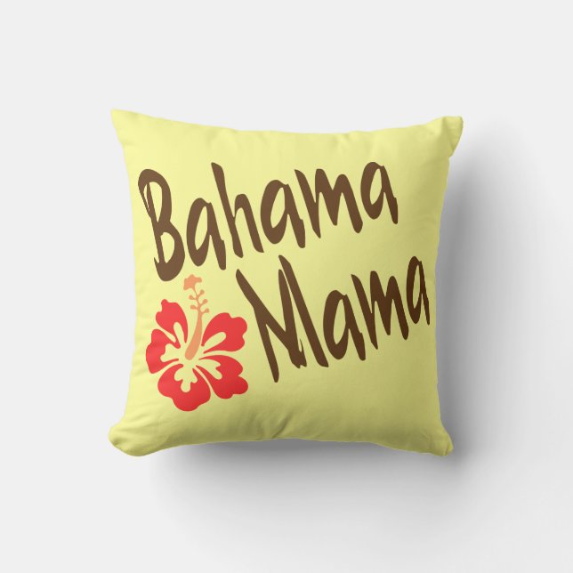 Cojín Decorativo Mamá de Bahama con el hibisco (Anverso)