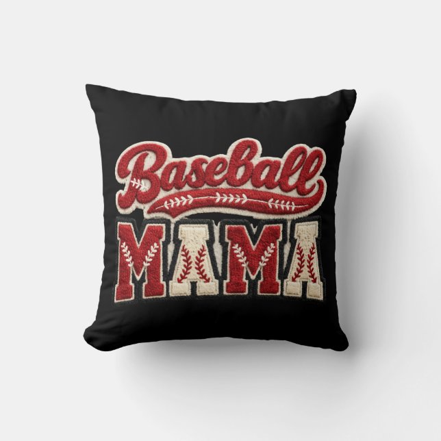 Cojín Decorativo Mamá de béisbol (Anverso)