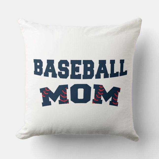 Cojín Decorativo Mamá de béisbol de moda (Anverso)