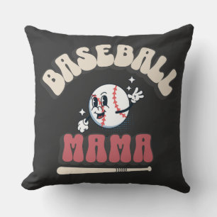 Cojín Decorativo Mamá de béisbol retro