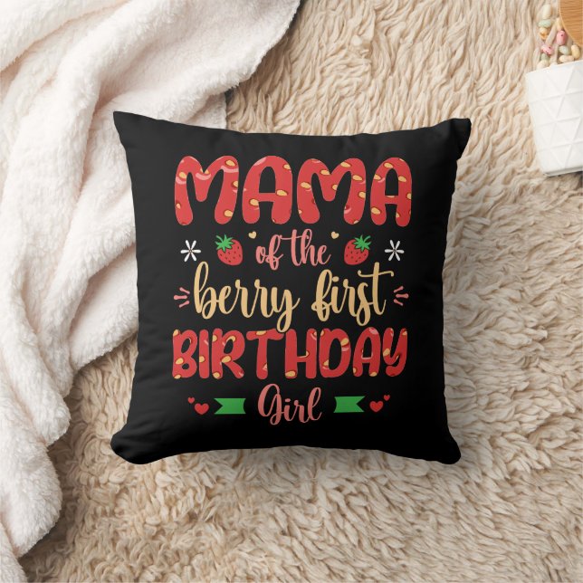 Cojín Decorativo Mamá De Berry Chica De Primer Cumpleaños Madre Gra (Manta)