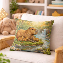 Mamá de carpincho linda y bebés Animales de la sel