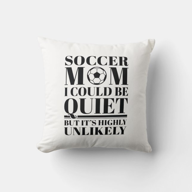 Cojín Decorativo Mamá de Fútbol Tranquila (Anverso)
